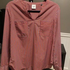 Cabi stripped long sleeve blouse Med